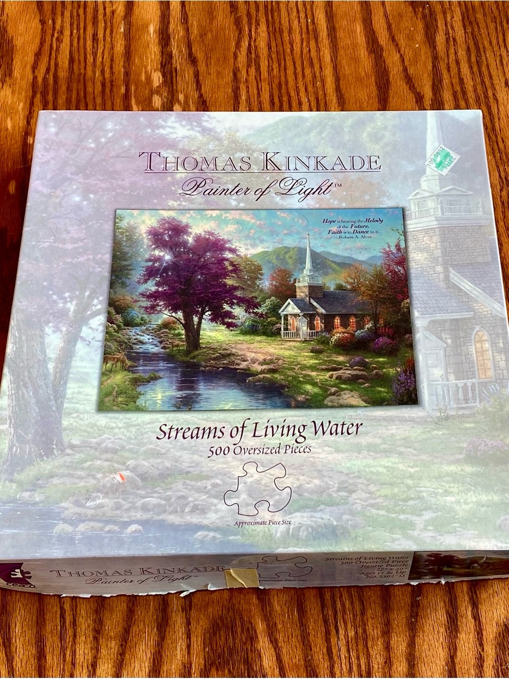 Thomas Kinkade Pastel Landscape with Purple Trees and Blue Stream